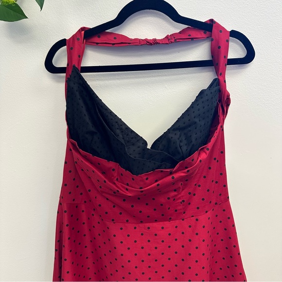 Stop Staring Red Halter A-Line Cocktail Dress - Picture 4 of 8